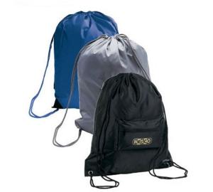 China Black / Blu / Grey Promotional Gift Bags Polyester Drawstring Backpack on sale