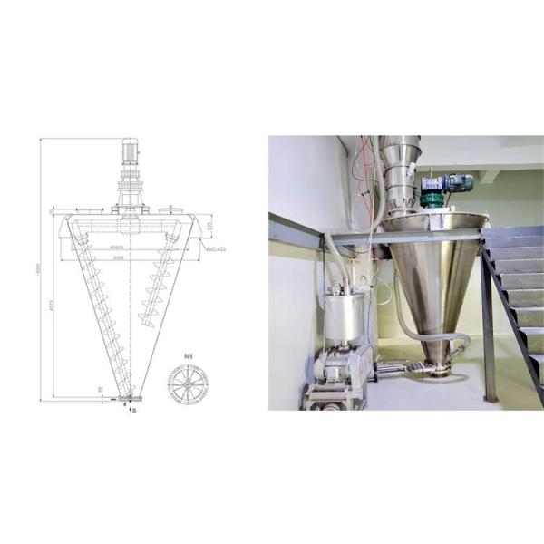 Stainless Steel Double Helix Cone Mixer Non Gravity Vertical Dry Powder Blender