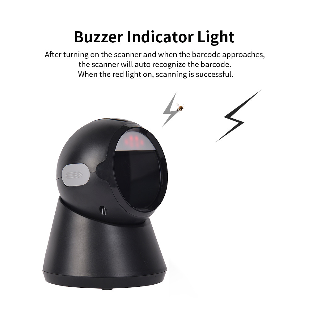 Tabletop Omni Directional Barcode Scanner 2D Qr Code Reader For Supermarket