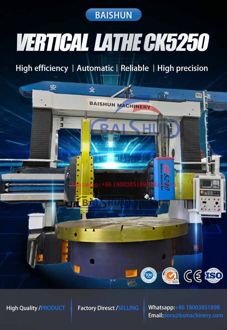 Double Column Vertical Cnc Metal Lathe Variable Speed Lathe Machine