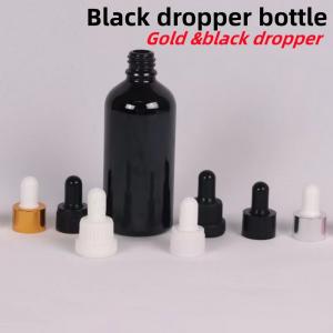 China 10ml 20ml 30ml 50ml Black Glass Dropper Bottle Bottle Essential Oil Glass Bottle Glass Bottle with child proof Dropper on sale