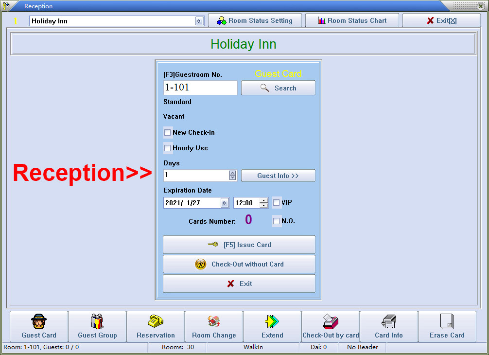 ANSI RFID Hotel Smart Door Locks MF1 T557 With Free SDK Software