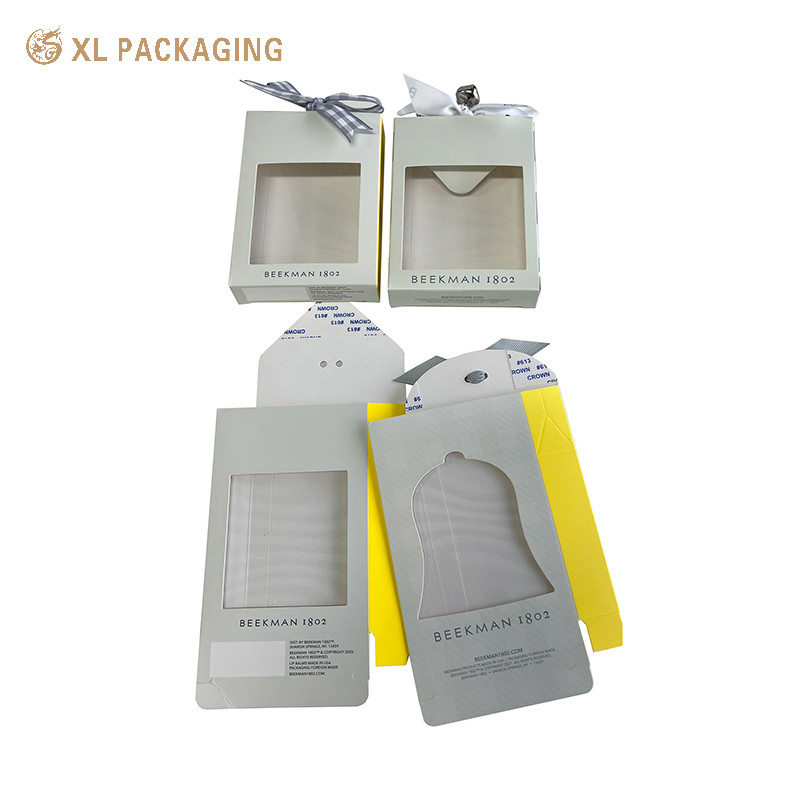 Lip Card Box Custom Design For Lipstick Packaging Bow Attaching Cardboard Box With PVC Film Window Folding Card Box