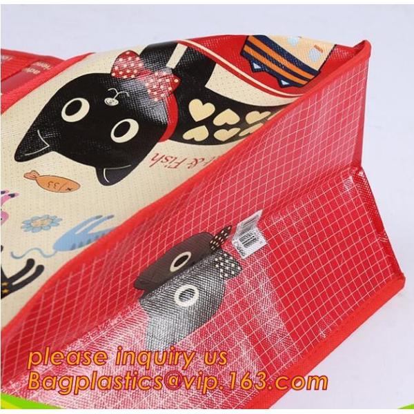 Color Printed PP Woven Carrying Shopping/Grocery Tote Bag,promotional tote laminated pp non woven gift bag fashion handb