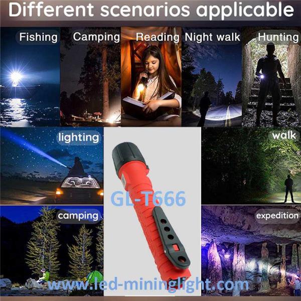 Rubber Switch Explosion Proof Torch 25000Lux IP68 Waterproof 1200 Battery Cycles