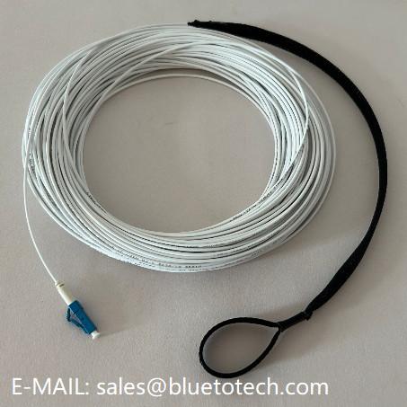 White 2mm Armored Fiber Optic Patch Cord With Pull Rod LC To LC 2.0mm Fiber
