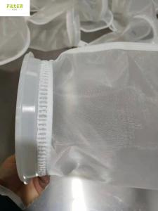 China 25 Micron Customized Nylon Water Filtration Bag With Plastic Ring on sale