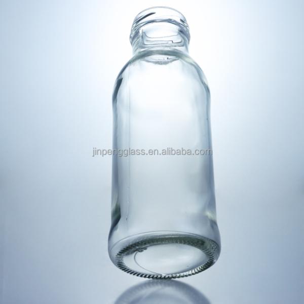 Clear Glass Beverage Bottle Popular 100ml260ml 500ml 1000ml Round Bottle with Screw Cap
