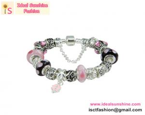 Buy cheap Four leaf charm European Wholesale Silver Plated Glass Beads Charm Bracelet Jewelry product