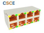 Phosphor Bronze 2 * 4 Port Stacked RJ45 Connectors Wifi Adapter Socket With Led