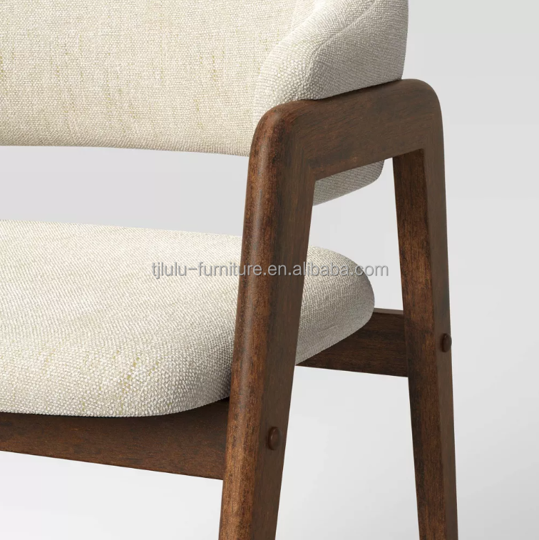 Home Furniture Top Quantity Modern Fabric Wood Armrest Chair for Hotel and Dining in Restaurant