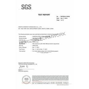 HORIZON FORMWORK CO., LTD. Certifications