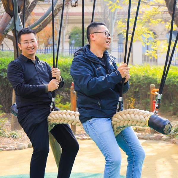 Quality Khaki Walking Playground Rope Bridge 2.5mX120mm For Amusement Park for sale
