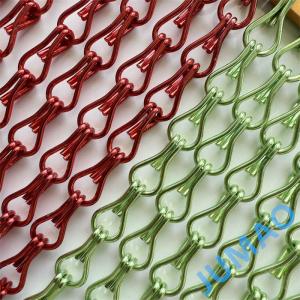Buy cheap Metal Chain Link Curtains Alternative V Fold Or Flat Hanger Track In Green And Red product