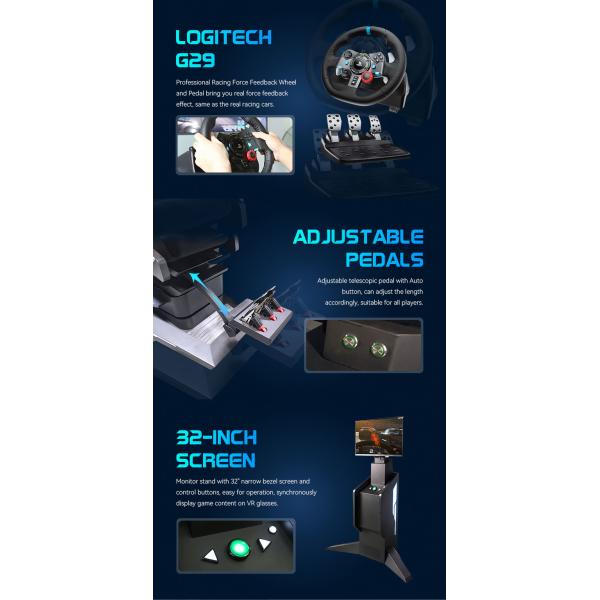 3 Axis VR Racing Simulator Dynamic Platform Immersive Driving Car 1.0kW