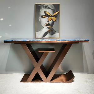 China Luxury Marble Console Tables With Stainless Steel - Modern Elegance on sale