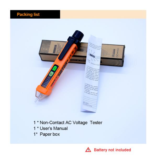 Current Measurement AC Voltage Detector Pen Sound And LED Alarm High Safety Standard