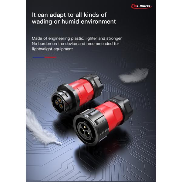 Cnlinko Connector Waterproof Panel Mounted DC Jack Automotive Electrical Power Welding Cable 4 Pin Connector Male Female
