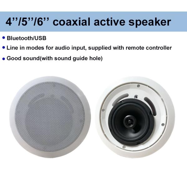 30W 5-inch Coaxial Speaker 15V/2A ABS Ceiling Active Speaker Bluetooth USB Good Sound OEM ODM