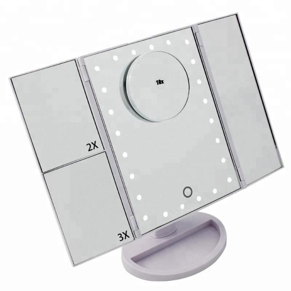 led makeup mirror with dimmable led light Removable 10X magnifying