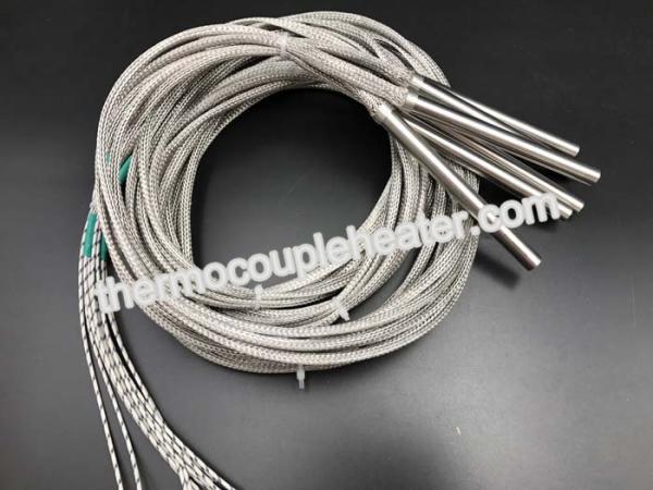 Quality High Density electric cartridge heaters With Internally Connected Fiberglass Leads And SS Braids for sale