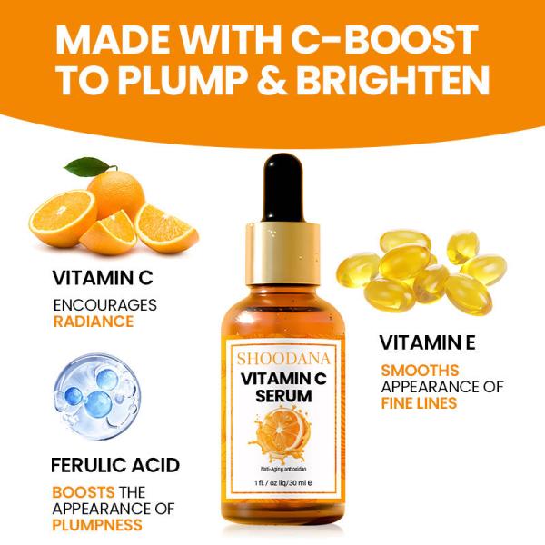 Vitamin C Serum OEM Cosmetic Hyaluronic Amino Acid Vitamin E Face Serum Moisturizer