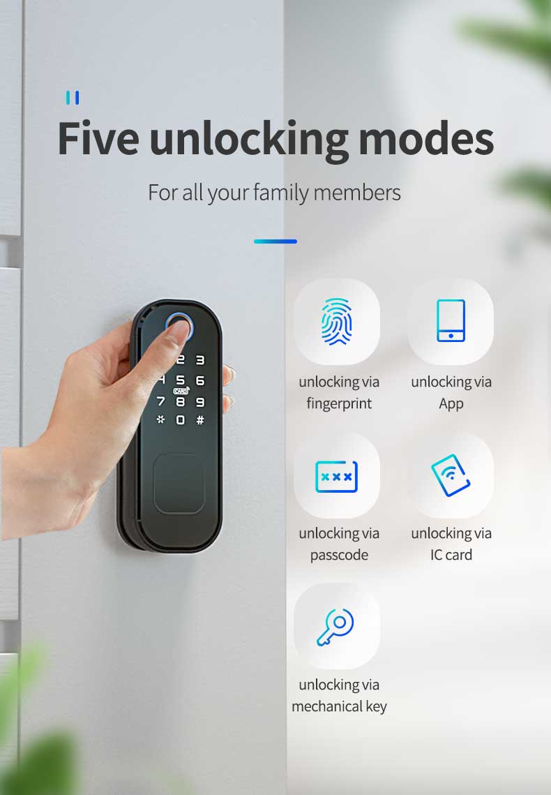 Fingerprint Digital Smart Life Door Lock Tuya Smart Phone App Control