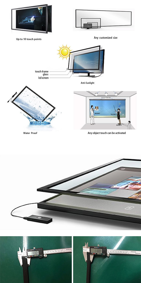 32'' 42'' 55'' 20ms Ir Interactive Touch Frame Customized Infrared Touch Screen Frame