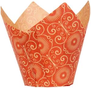Muffin 2X3 1/4 Inch Butterfly Print Tulip Paper Cups