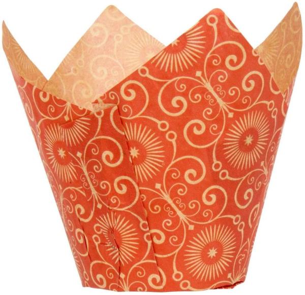 Quality Muffin 2X3 1/4 Inch Butterfly Print Tulip Paper Cups for sale