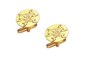 China Promotional Gift Personalised Fashion Die Stamping Cufflinks, Enamel Cufflinks With Gold Plating on sale