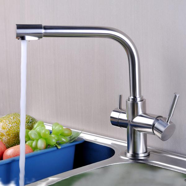 Quality Stainless Steel Kitchen Sink Faucet With 3 Ways Precision Casting Technology for sale