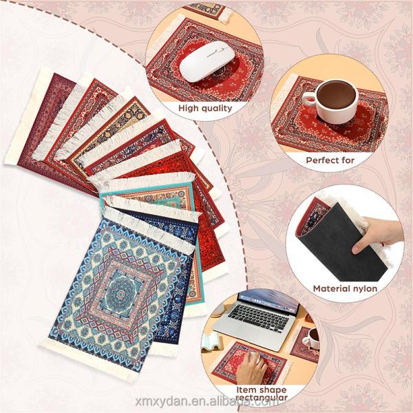Customizable 270 X 180mm Muslim Arabian Persian Round Woven Rug Carpet Decor Mouse Pad