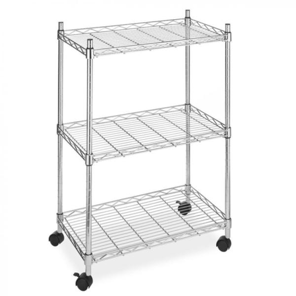 Quality Zinc Plated 3 Tier Wire Shelving Unit 18” X 18” Catering , Cold Room Strong Wire Shelving for sale