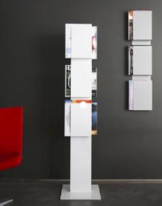 Professional White Magazine Display Stand / Novelty Pamphlet Display Rack
