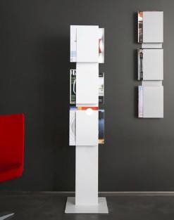 Quality Professional White Magazine Display Stand / Novelty Pamphlet Display Rack for sale