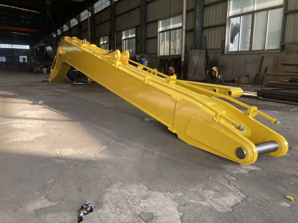Excavator extension arm for foundation pit, caisson, basement excavation
