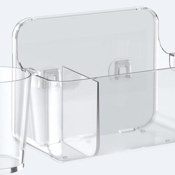 32cm Wide Self Adhesive Toothbrush Holder Organizer Holders Bathroom Decor With Toothpaste Dispenser