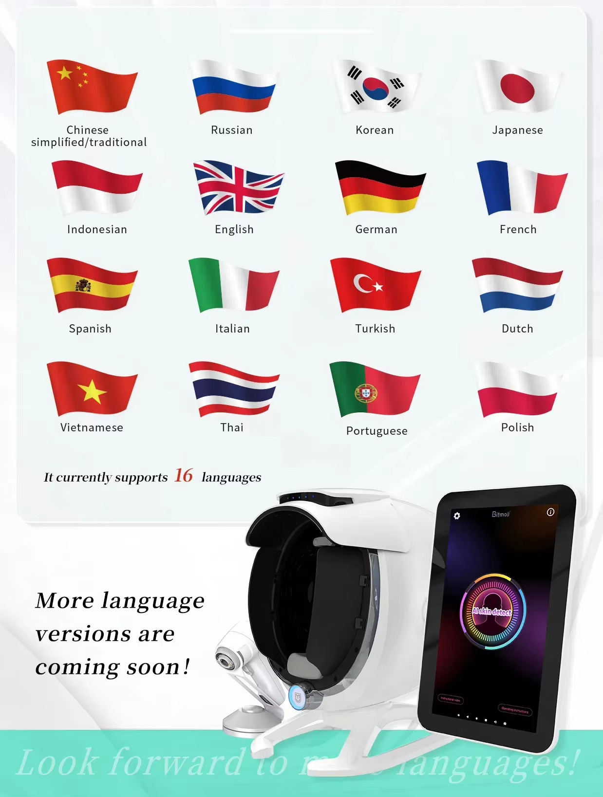 3d Ai Face Skin Diagnostics Analyzer Facial Tester Scanner Face Mirror Device Skin Analysis Machine Bitmoji Skin Analyzer