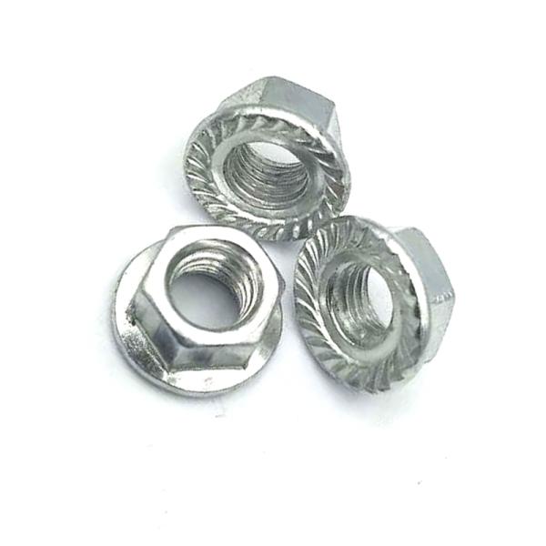 Gr5 M6 Hex Head Serrated Flange Lock Nut DIN6923 Plain Finish