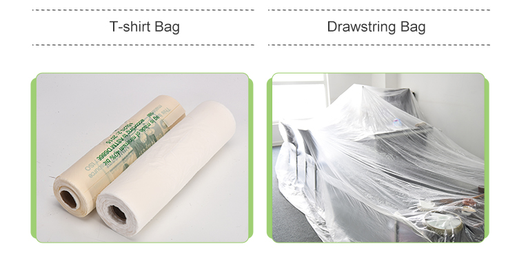 Drawstring HDPE Heavy Duty Clear Garbage Bags Unscented LDPE Blue Garbage Bag