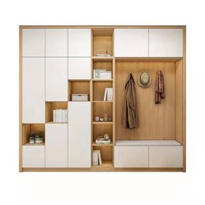China Customized ISO Laminate Wooden Shoes Rack Storage Particle Board on sale