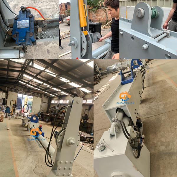 Hydraulic cylinder repair bench in workshop setting