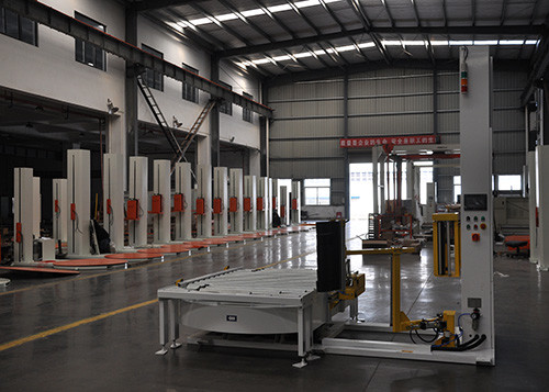 Clamp Unmanned 40 Pallets/H Automatic Turntable Stretch Wrapper