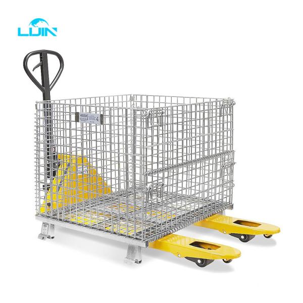 Quality Warehouse Storage Foldable Collapsible Stacking Wire Mesh Storage Cage for sale