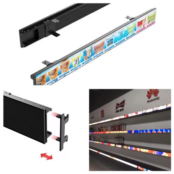 Supermarket Advertising Shelf LED Display P1.875mm Ultra Thin Waterproof