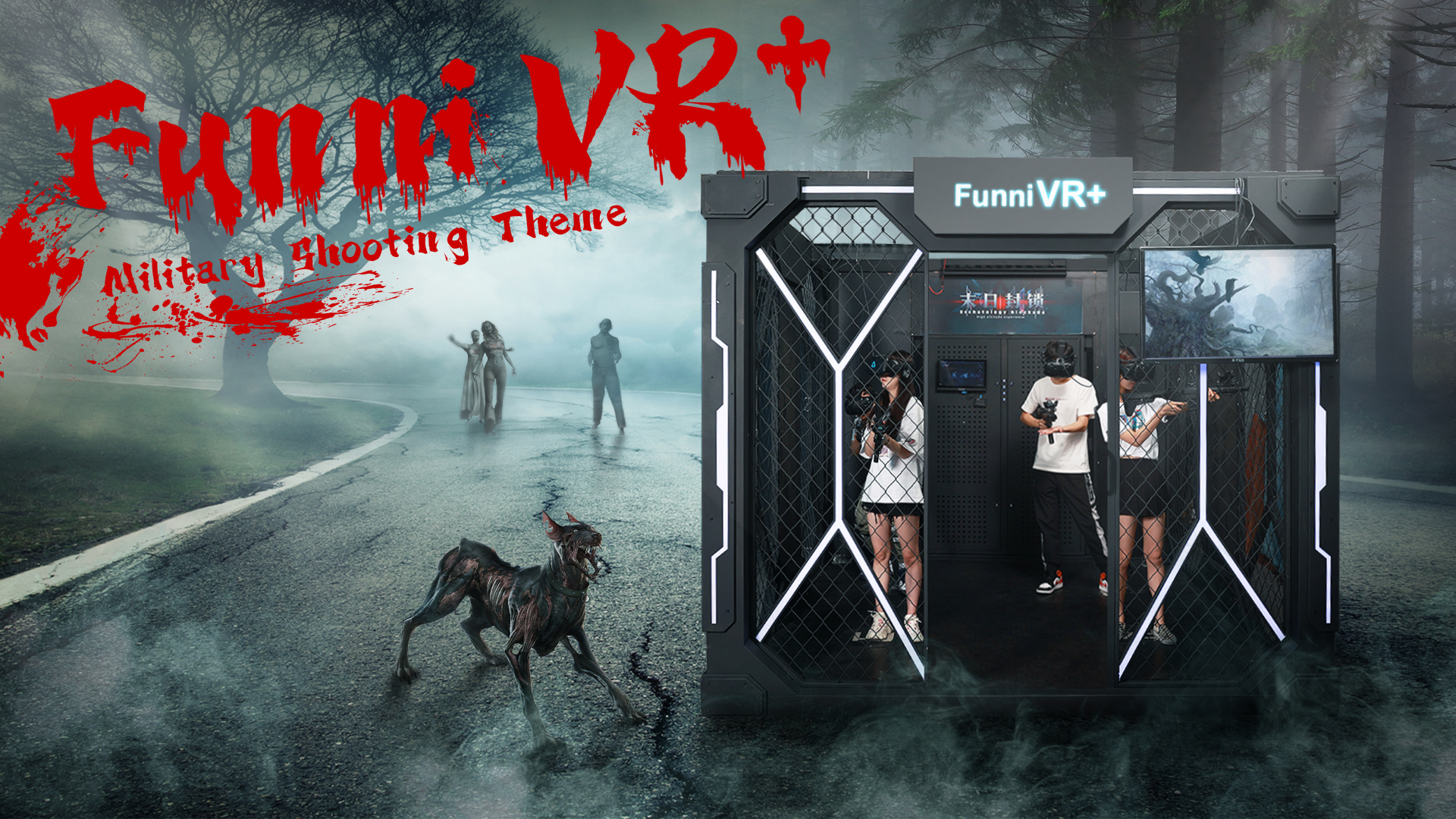 Amusement Park Indoor Multuplayer Interactive 9D VR Walking Shooting Game