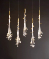 OEM LED Glass Flower Ceiling Light Soft Brightness Wear Proof