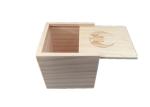 Customized Engrave Logo Small Wooden Box With Sliding Lid Empty Gift Storage