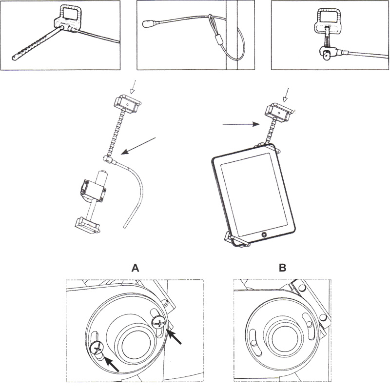 COMER Security anti-theft tablet pc mechanical rotating display stand